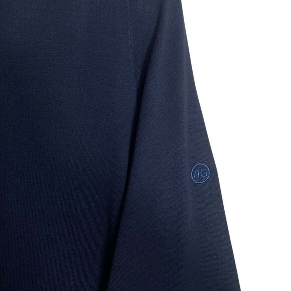 AG Adriano Goldschmied Sweater Mens M Navy Blue V-Neck Vented Golf Preppy NEW - Picture 8 of 10